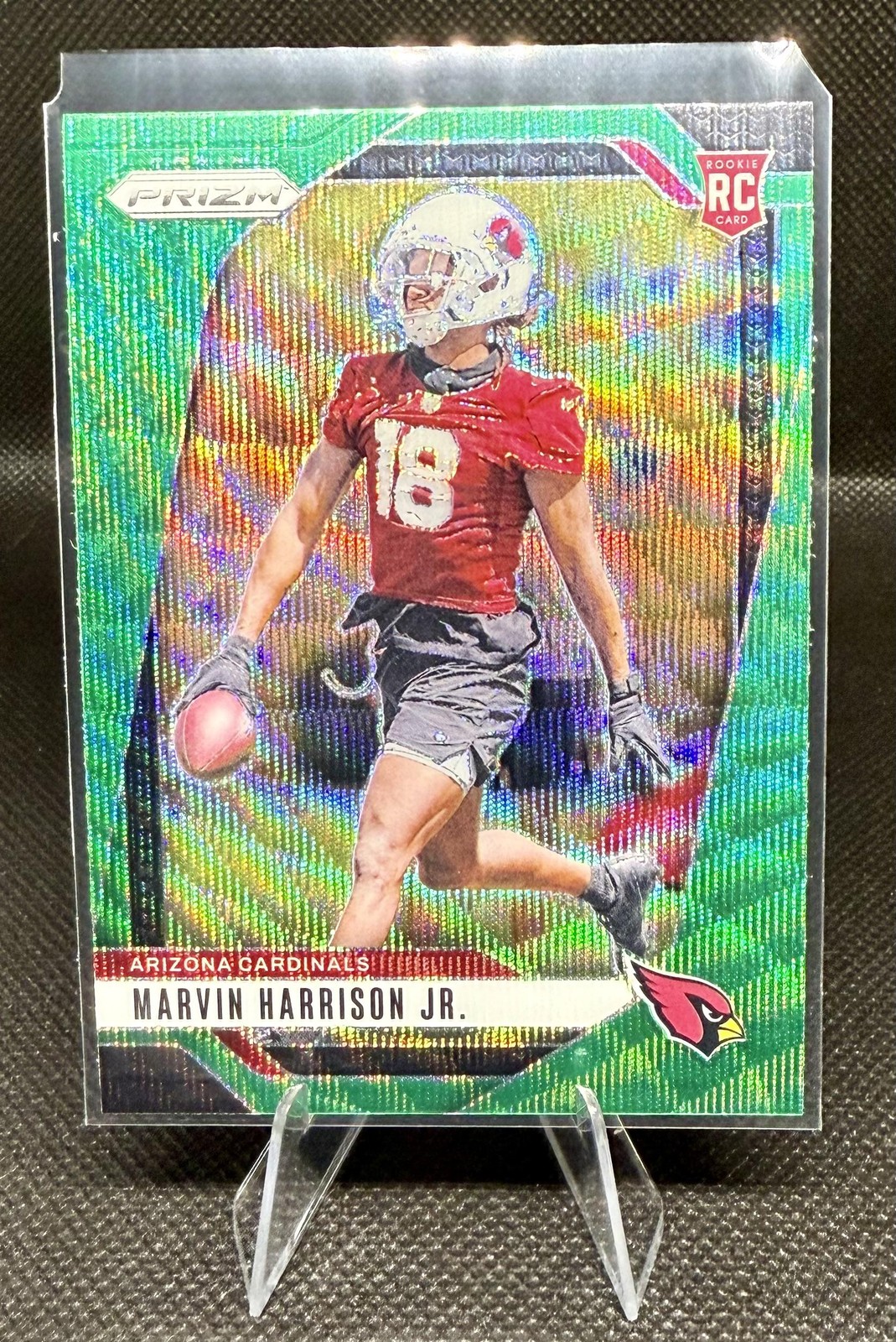 2024 Panini Prizm #375 Marvin Harrison Jr. Wave Green Rookie (RC)