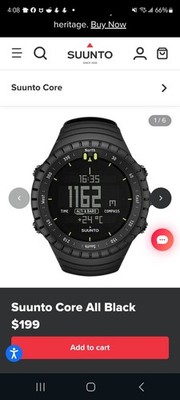 Suunto Core All Black Digital ABC Altimeter Barometer Compass Quartz 49mm 30m