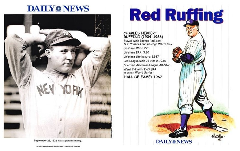 2004 Daily News Promotional Insert of New York Yankees Red Ruffing