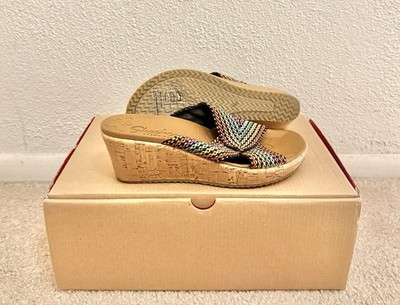 Skechers Beverlee Delighted Luxe Cork Wedge Sandles Women s Size 6 Multi Color