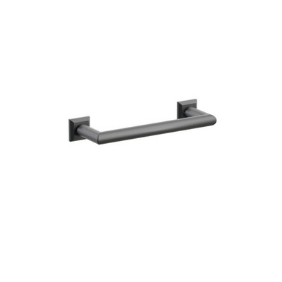 Emtek 28105CQUS19 Towel Bar 9'', Chamfered Square Rosette, Flat Black