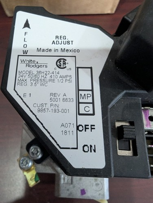 #ad White Rodgers Model No. 36H22 414 Gas Valve $185.00