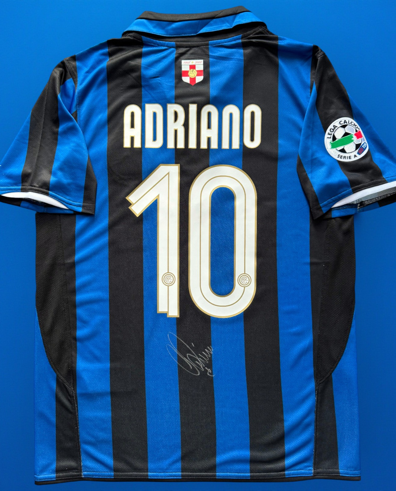 Signed ADRIANO LEITE RIBEIRO Shirt - Inter Milan 2007-08 -PROOF/COA- Brazil
