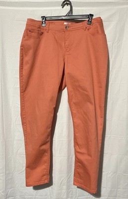 Cato Women s Stretch Denim Ankle Jeans Peach Color Size 18w  See Description