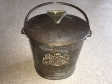 RARE C1900-10 ERA LARGE ONE GALLON SIZED DAIRY MILK CAN WITH ROYAL COAT OF ARMS