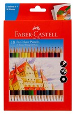 18 PCS FaberCastell Bi Color Pencils 36 Shades Drawing Sketching Art Supply