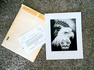 Native American Warrior Bald Eagle Mask Art print  29/60 Signed Gloria Beth 1988