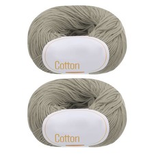 100 Cotton Yarn, 2 Packages of 100g/3.53oz Per Skein 50g/137yards /Khaki