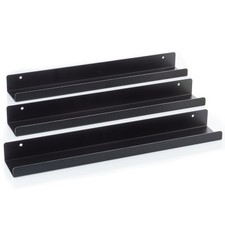 Vinyl Record Shelf - 3 Metal Display Shelves - Wall Mount Now-Playing Vinyl S...