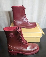 NIB Michael Kors Womens Dark Berry Montaigne Rainboot Shoes 9M Free Shipping