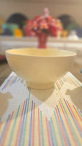 Vintage Fiestaware Footed Salad Bowl Original Ivory!