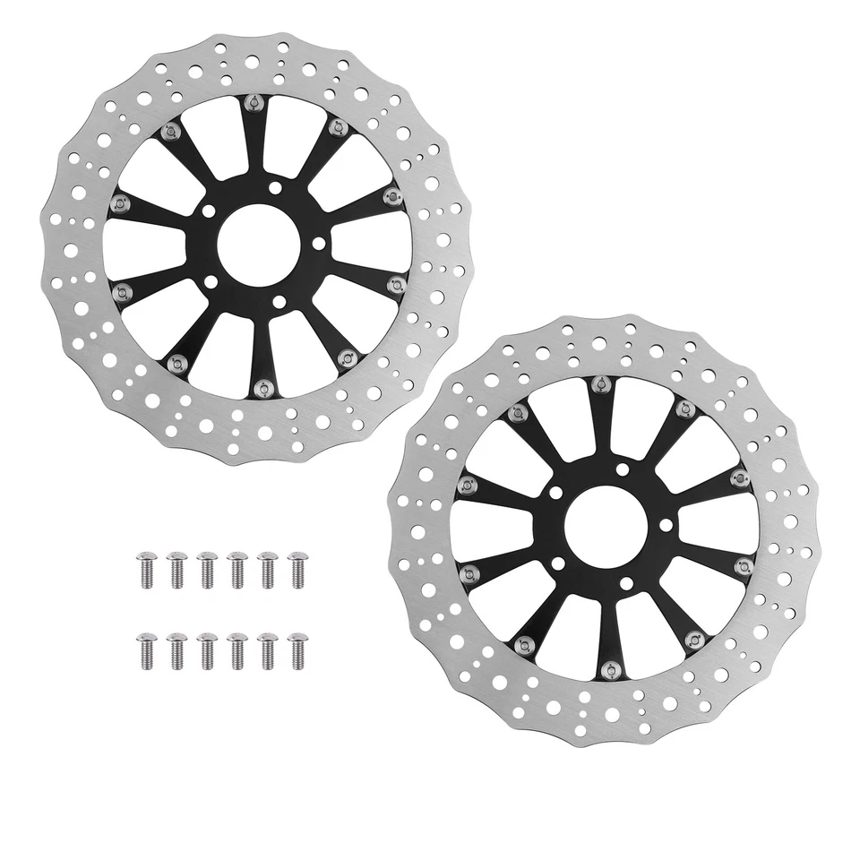 2 peças 11,8" rotor de freio dianteiro para Harley CVO Street Glide Road Glide 2014-2021 - Imagem 4 de 4