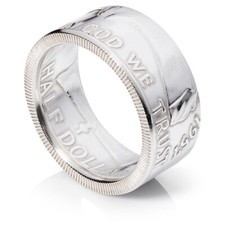 1950-1963 Silver Franklin Half Dollar - Coin Ring - Polished Finish