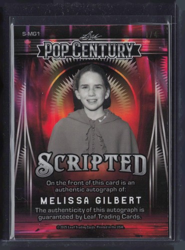 2025 Leaf Pop Century Scripted Crystal Platinum Melissa Gilbert 1/4 Auto - Picture 2 of 2