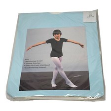 Girls Tights White 12-14 Made In USA K-3 Dance Ballet Theater
