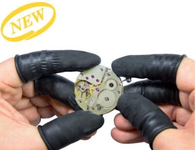 BERGEON 7968 - Doigtiers ESD en latex Antistatique, sans poudre. Taille L, x10