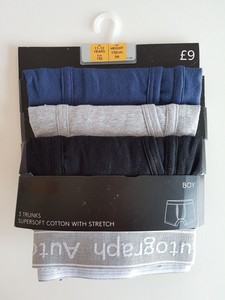 età 4-12 NUOVO EX M/&S Ragazzi Boxer Trunks Sotto Pantaloni AUTOGRAFO 3 Pack