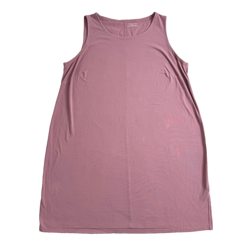Eileen Fisher Tank Kleid Damen 1X Rosa Bio Baumwolle Stretch Lagenlook Tunika