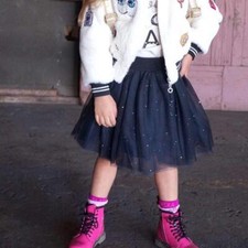 My Michelle Girls Navy Blue and Navy Glitter Tutu Skirt Size 10