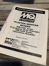 MULTIQUIP whiteman WM-120-S/P Mortar Mixer owner Operator Parts Manual Book Shop