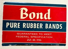 Vintage BOND (Size 18) 3 Inch Pure Rubber Bands In 1/4 Pound Box -  Pre Zip Code