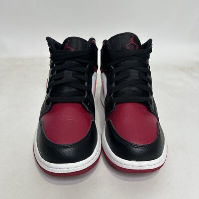 Nike Air Jordan 1 Mid GS “Bred Toe/Noble Red” 554725-066 5Y