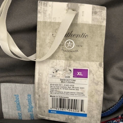 Nuevo con etiquetas Traje de baño Converse One Star Tankini/fondo para mujer talla XL azul/gris cachemira Foto 3 de 4