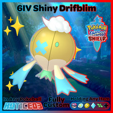 DRIFBLIM ✨ Ultra SHINY 6IV ✨ Pokemon SWORD and SHIELD lv100 EVs +MasterBall