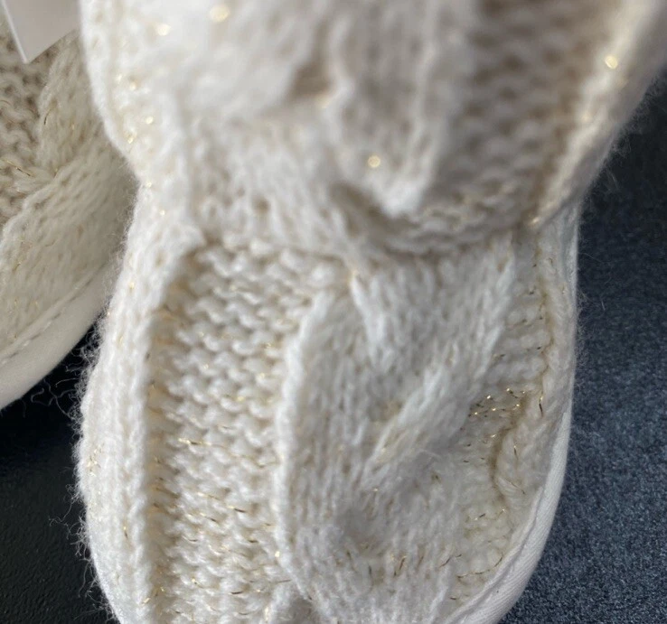 *NUEVO CON ETIQUETAS* Botas de bebé Capelli de punto de piel sintética marfil talla 1 (0-6 meses) tejido con cable Foto 3 de 4