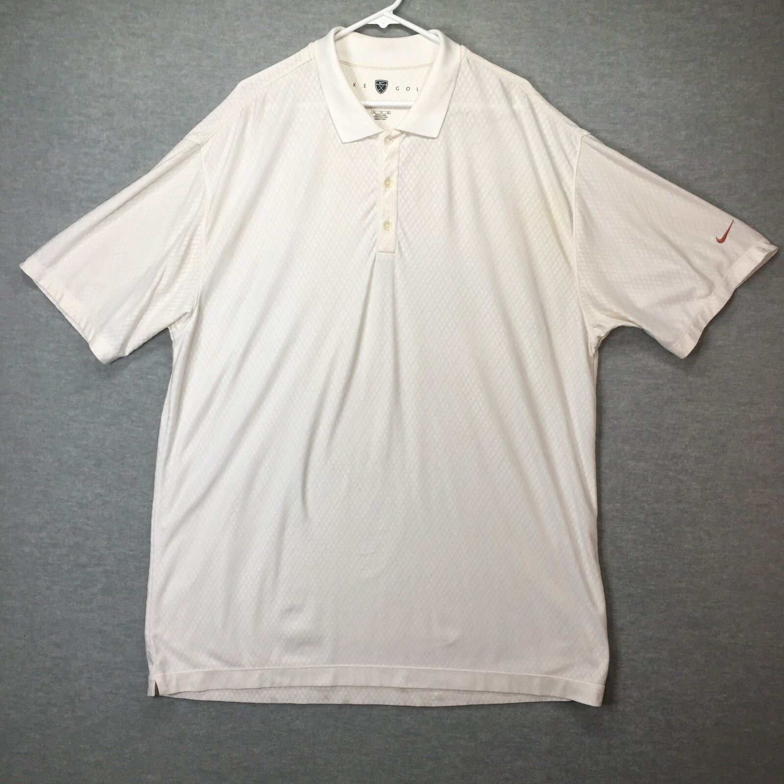 OFF WHITE X NIKE NIKE GOLF FIT DRY Polo uomo XXL ALTA bianco sporco manica corta leggera
