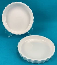 2 - Apilco France Individual Quiche Molds White Porcelain - Ramekin