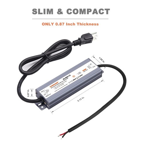 12/24V 60-300W IP67 Waterproof LED Power Supply Transformer Driver Adapter Black - Picture 16 of 34