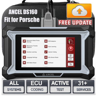 ANCEL DS160 for Porsche Bidirectional Car OBD2 Diagnostic Scanner ECU Coding Oil