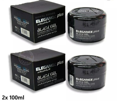 Elegance Plus Black Hair Gel 100ml  -  Cover White Hair  Original 2X  جل اليجانس