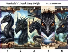 Fantasy Black Dragon Themed Bookmarks