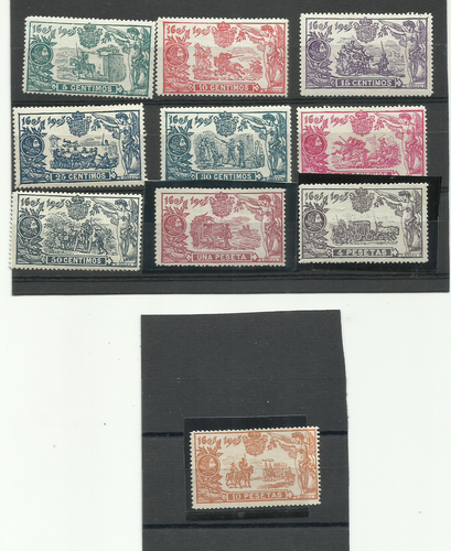 ESPAÑA.SELLOS QUIJOTE DE 1905.