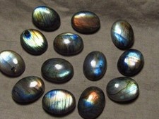 LABRADORITE RAINBOW EFFECT 12 x 10 MM OVAL CABOCHON CUT SOLD PER STONE