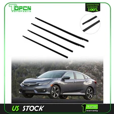 4Pack Door Weather Strip Window Belt Seal Molding Trim For Honda Civic 2016-2021