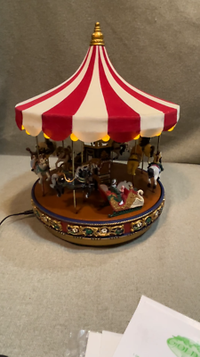 VTG Gold Label Mr Christmas World's Fair Traditional Carousel Used VTG Gold Label Mr Christmas World's Fair Traditional Carousel Used