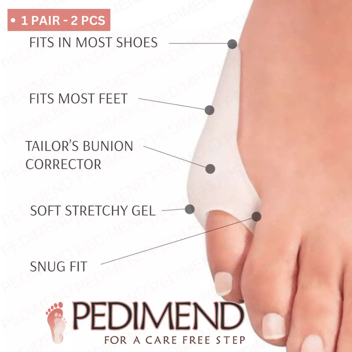 Pedimend Silicone Gel Pinky Toe Protector Sleeve Tailor s Bunion Guard UK