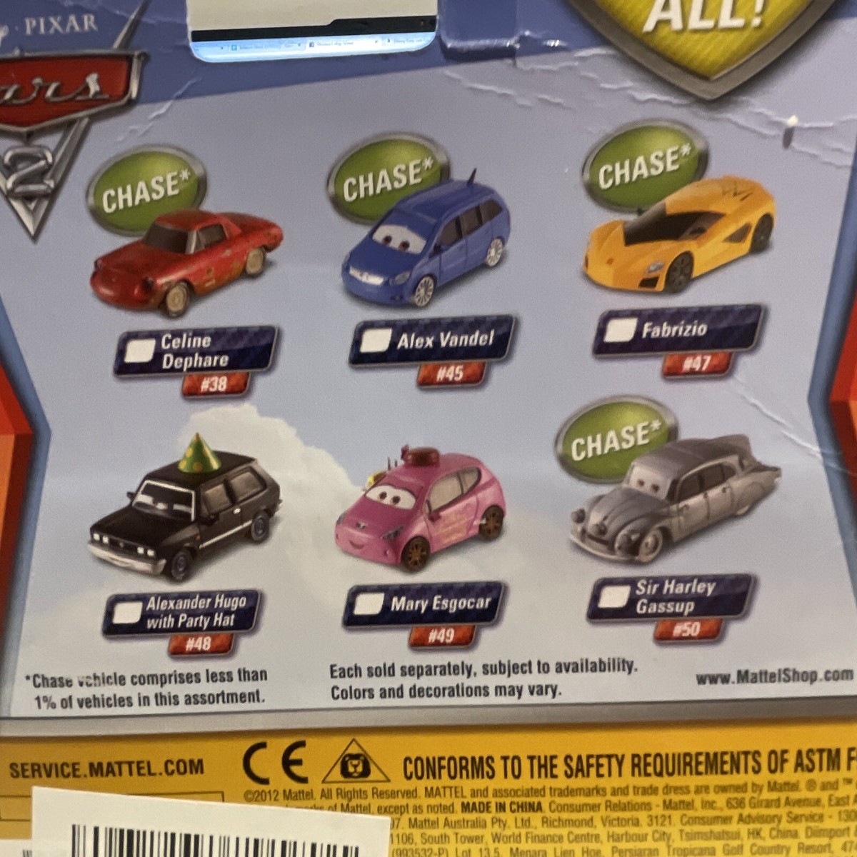 Disney Pixar Cars - Sir Harley Gassup Chase Original Official