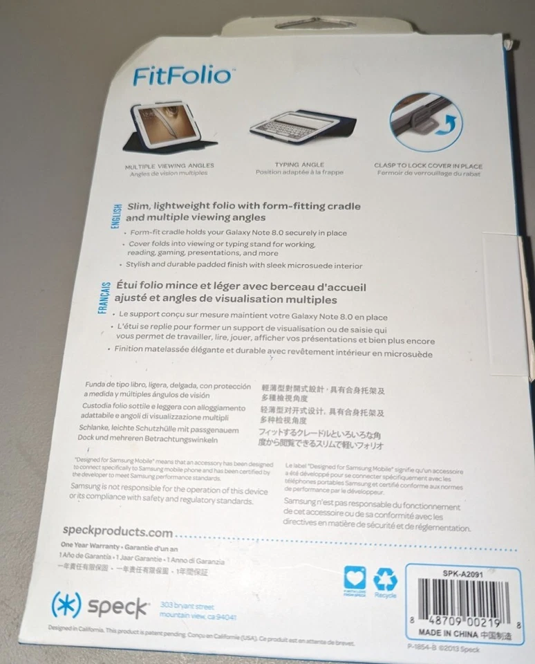 Speck Products FitFolio Impact Absorbing Folio Case for Samsung Galaxy Note 8. - Image 2 of 3