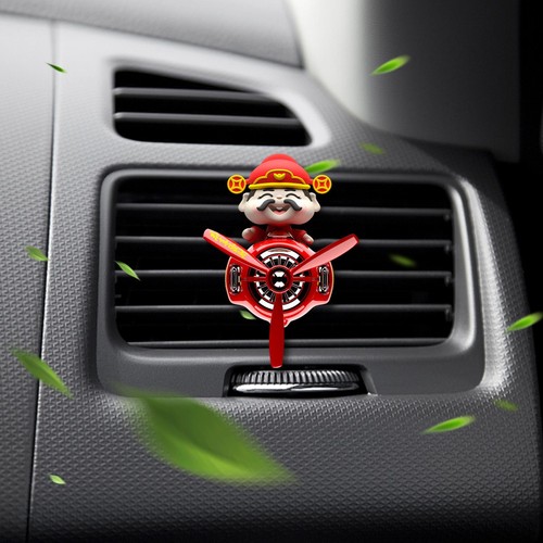 Car Air Fresher Aromatherapy Wealth God Rotating Propeller Air Outlet Fragrance - Picture 11 of 12
