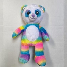 Build A Bear Pastel Rainbow Stripes Plush Teddy Bear 17" PRIDE Silver Feet BABW