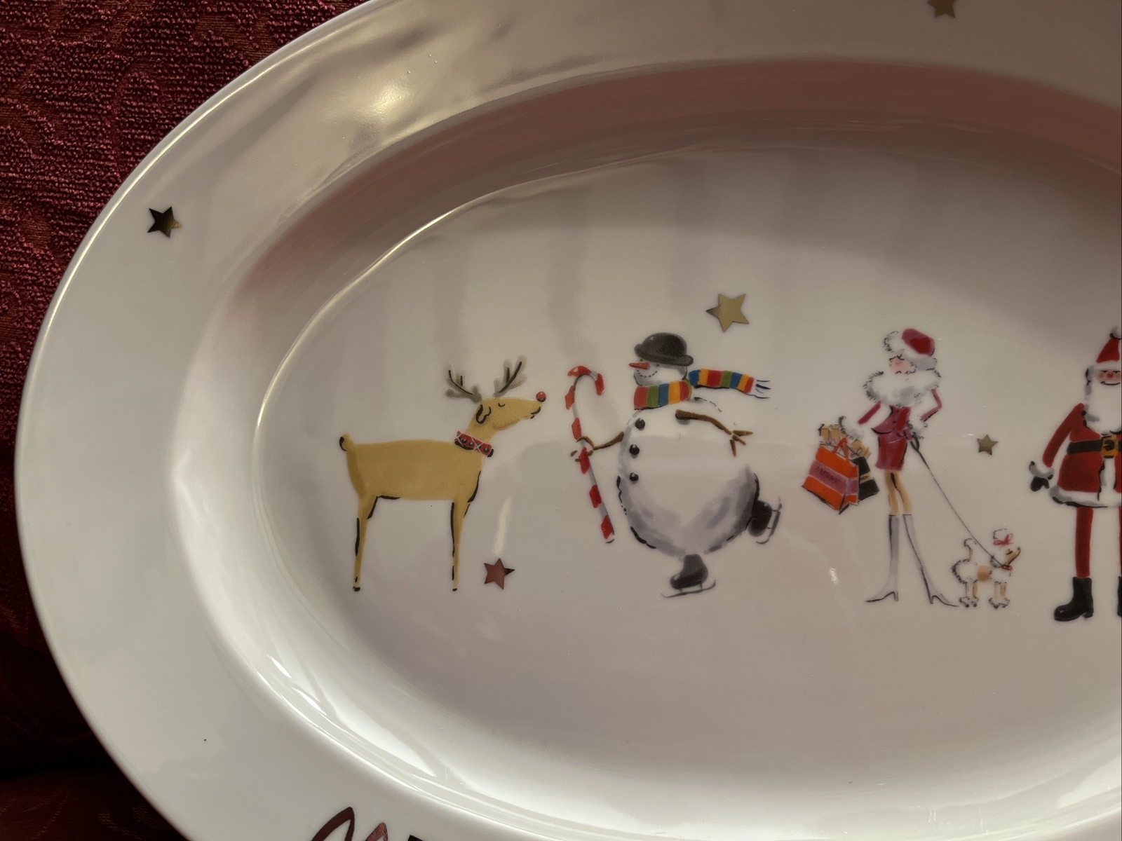 HOUSE OF FRASER Christmas Platter Ceramic Christmas Plate Santa Frosty