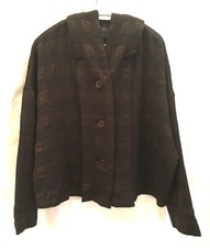 Oska 519 Unusual Brown Jacket 10-12 - Check Light Wool Silk Viscose - Mint!