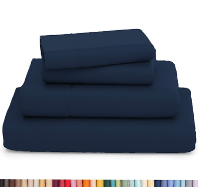 Premium Bamboo 4 Piece Sheet Set, 2200 Series, Silky Soft & Cooling - No Wrinkle