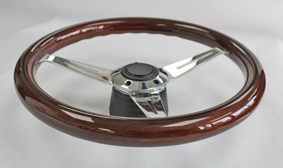 Volante Torino Fairlane Ranchero LTD madera de caoba línea negra 15" Foto 3 de 4