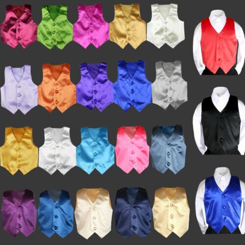 Satin Vest Only Boy Teenagers Young Adult for Formal Party Suit 16-28 - Afbeelding 1 van 48