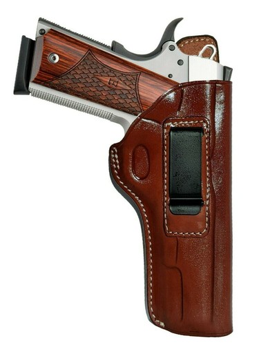 Colt 1911 IWB Concealed Carry Leather Gun Holster 5" - Picture 9 of 15